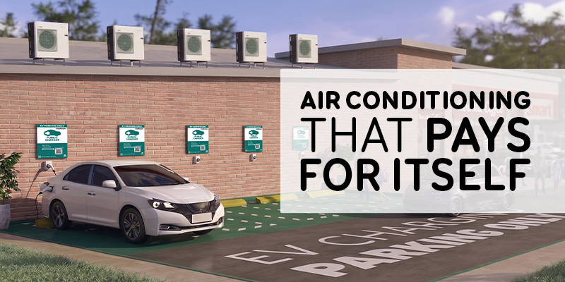 EVHACS charging bays and air conditioning units at a local business